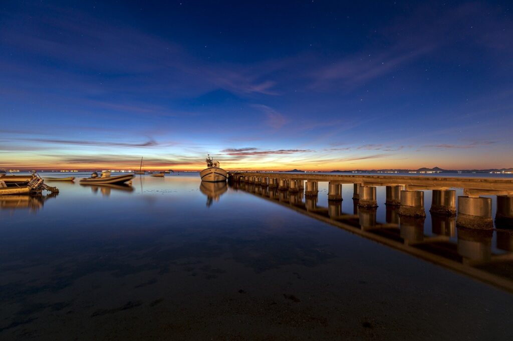pier, dock, sunrise- for creative writing prompt